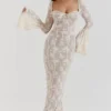 Delilah Vintage Cream Lace Maxi Dress