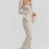 Delilah Vintage Cream Lace Maxi Dress