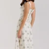 Dionne Cream Daisy Print Stretch Cotton Midi Dress