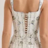 Dionne Cream Daisy Print Stretch Cotton Midi Dress