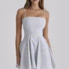Dolly Blue Wildflower Floral Print Cotton Mini Sundress