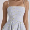 Dolly Blue Wildflower Floral Print Cotton Mini Sundress