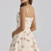 Dolly Ivory Vintage Rose Print Cotton Flared Mini Sundress
