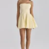 Dolly Lemon Cotton Flared Mini Sundress