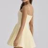 Dolly Lemon Cotton Flared Mini Sundress
