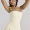 Dolly Lemon Stretch Cotton A-Line Midi Sundress