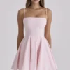 Dolly Pink Cotton Flared Mini Sundress
