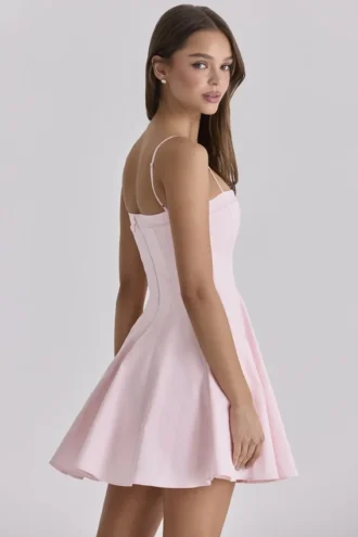 Dolly Pink Cotton Flared Mini Sundress