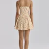 Dolly Warm Rose Print Cotton Flared Mini Sundress