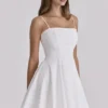 Dolly White Cotton Flared Mini Sundress