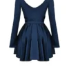 Dominique Navy Plunge Mini Dress