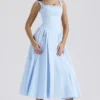 Dorothy Italian Azure Cotton Midi Sundress