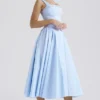 Dorothy Italian Azure Cotton Midi Sundress