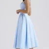 Dorothy Italian Azure Cotton Midi Sundress