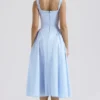 Dorothy Italian Azure Cotton Midi Sundress