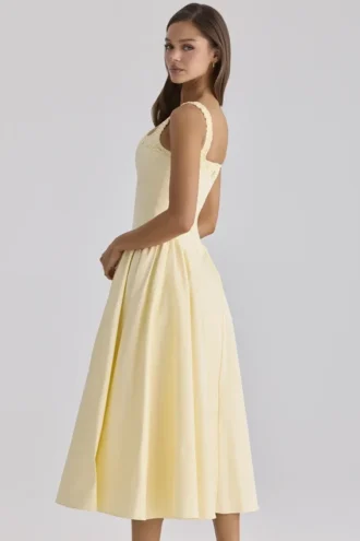 Dorothy Lemon Cotton Midi Sundress