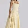 Dorothy Lemon Cotton Midi Sundress