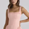 Dorothy Peach Cotton Midi Sundress