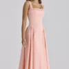Dorothy Peach Cotton Midi Sundress