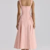 Dorothy Peach Cotton Midi Sundress