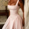 Dorothy Rose Pink Stretch Cotton Midi Sundress