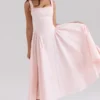 Dorothy Rose Pink Stretch Cotton Midi Sundress