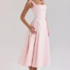 Dorothy Rose Pink Stretch Cotton Midi Sundress