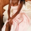 Dorothy Rose Pink Stretch Cotton Midi Sundress