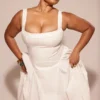 Dorothy White Cotton Midi Sundress