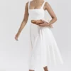 Dorothy White Cotton Midi Sundress