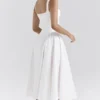 Dorothy White Cotton Midi Sundress