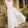 Dorothy White Cotton Midi Sundress