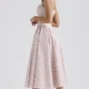 Dorothy White Rosebud Print Cotton Midi Sundress