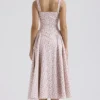 Dorothy White Rosebud Print Cotton Midi Sundress