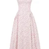 Dorothy White Rosebud Print Cotton Midi Sundress