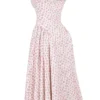 Dorothy White Rosebud Print Cotton Midi Sundress