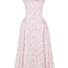 Dorothy White Rosebud Print Cotton Midi Sundress