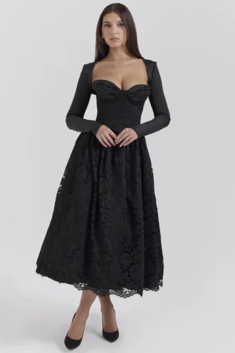 Duchess Black Lace Corset, Skirt and Bolero