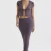 Dyana Dark Mauve Bias Cut Maxi Skirt