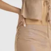 Dyana Shimmer Cafe Au Lait Bias Cut Maxi Skirt