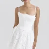 Elara White Broderie Anglais Mini Dress