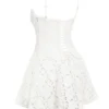Elara White Broderie Anglais Mini Dress