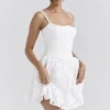 Elara White Broderie Anglais Mini Dress