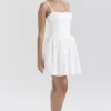 Elara White Broderie Anglais Mini Dress