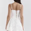 Elara White Broderie Anglais Mini Dress