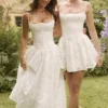 Elara White Broderie Anglais Mini Dress