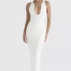 Eleanora Ivory Plunge Maxi Dress