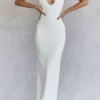 Eleanora Ivory Plunge Maxi Dress