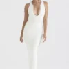 Eleanora Ivory Plunge Maxi Dress