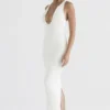 Eleanora Ivory Plunge Maxi Dress